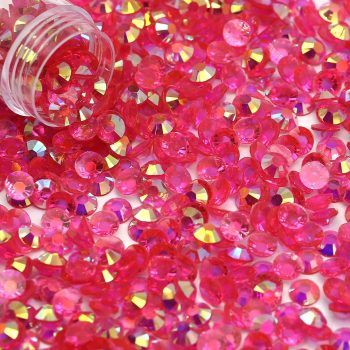 Transparent Rose Resin Rhinestones MIX