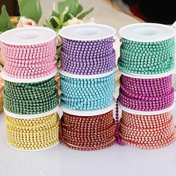 RESEN SS6/SS12 Glass Mocha Rhinestone Trim Cup Chain Glitter Opal Rhinestone Cup Chain Sewing For Dresses